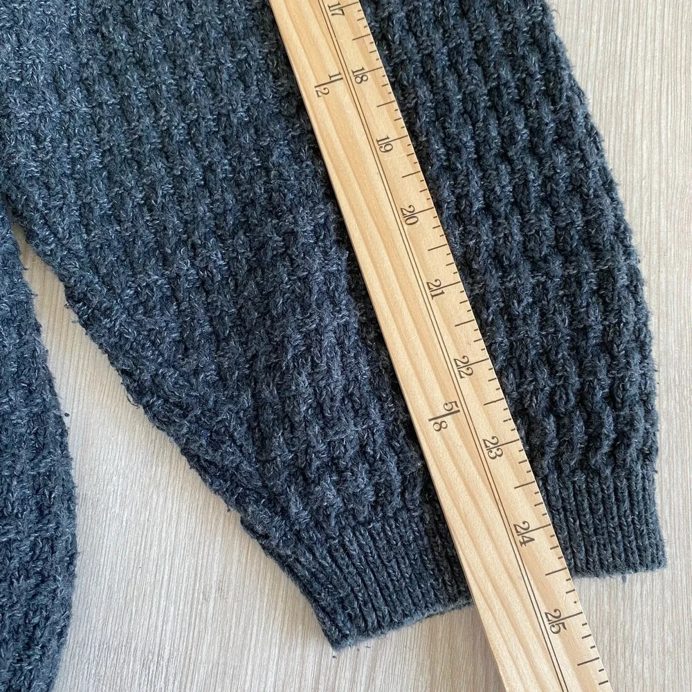 VTG Bill Blass Chunky Waffle Knit Henley Sweater Men 2X Gray Dad Grandpacore 90s